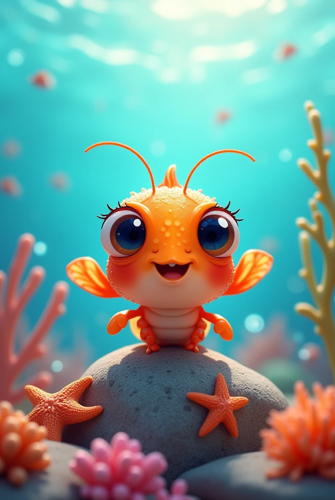 A single orange shrimp is cuter than this cartoon