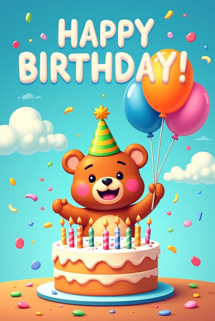 Birthday card in cartoon design