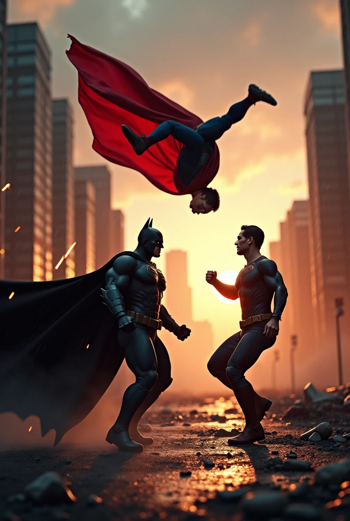 Show Nolan's Batman fighting Superman in photorealistic mode