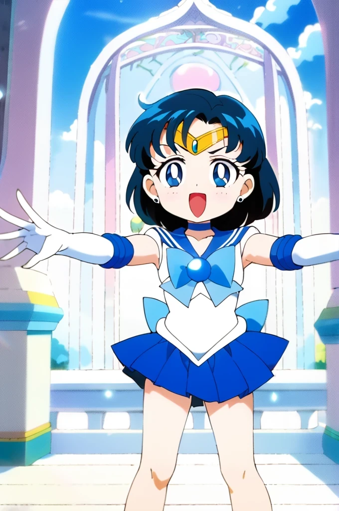 score_9, score_8_up, score_7_up, score_6_up, score_5_up, score_4_up, source_anime,
(masterpiece:1.3),(highest quality:1.4),(Super detailed:1.5),8k,High resolution,an extremely delicate and beautiful,Official Art,Perfect Anatomy,(anime_screencap:1.11),(90s anime,90s anime style,Cel-shaded anime:1.47),anime coloring,(1girl:1.5),
((aamercury:1.52)), short hair, blue hair, tiara, earrings, blue eyes, blue choker, blue sailor collar, blue bowtie, white shirt, elbow gloves, white gloves, pleated skirt, blue skirt, bare legs,((very young child:1.52)),