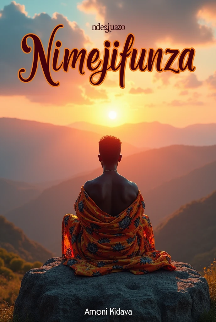 Generate music album cover including the song's name which is "Nimejifunza" and the artist's name which is "Amoni kidava" the song is about life lessons.