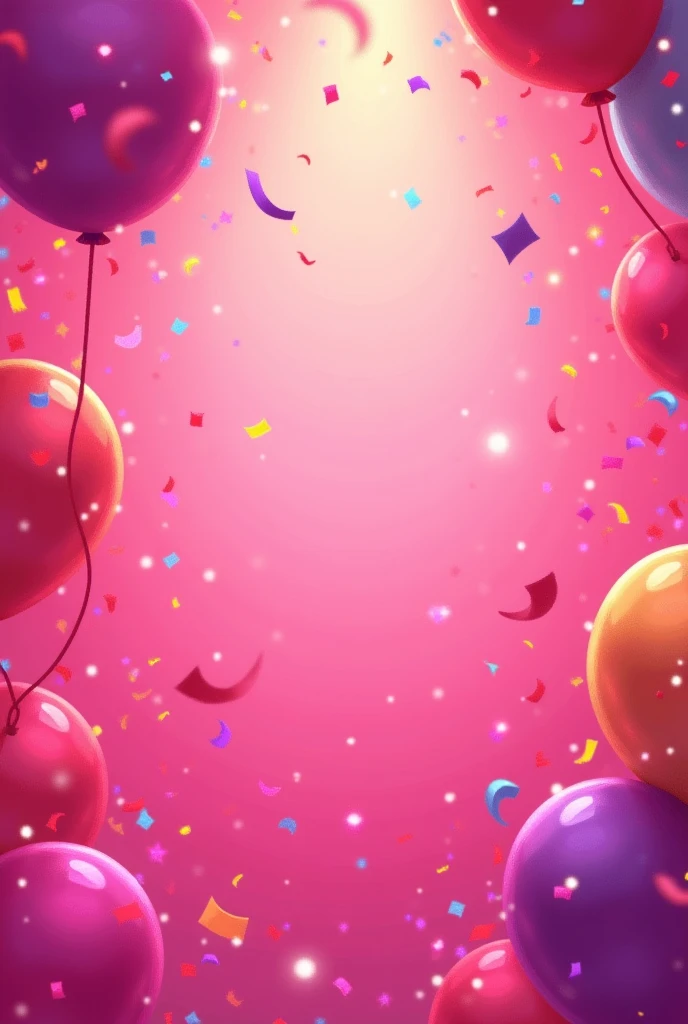 Pink background, party theme, somewhat pixelated and with lighting, no people
