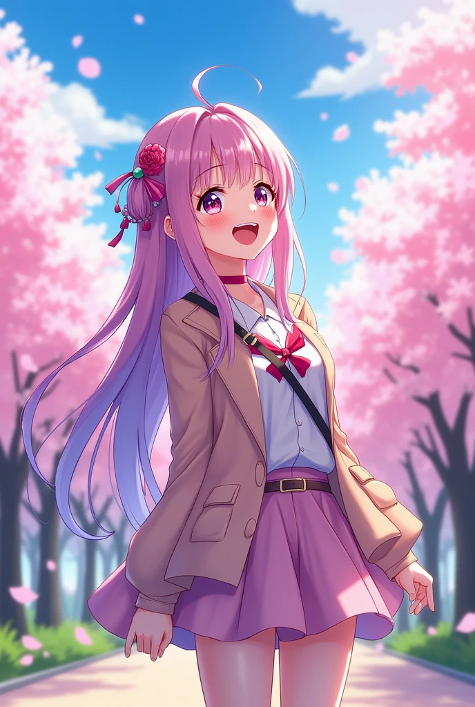 Happy anime woman