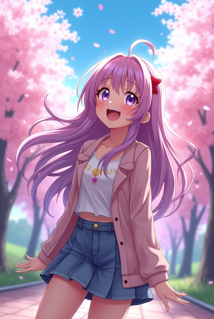 Happy anime woman