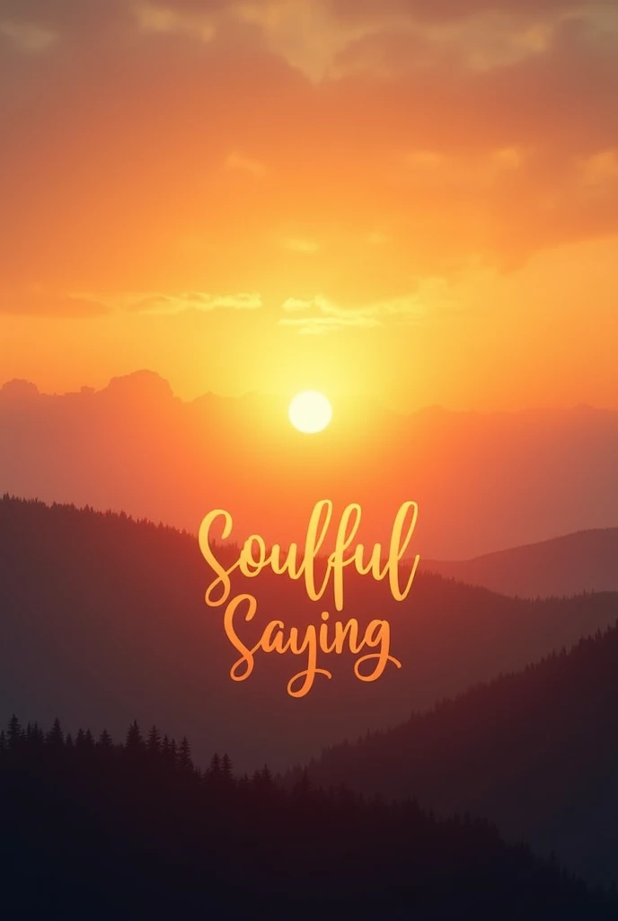 A realistic sun rising on a horizon line, with "Soulful Saying" written in centre in italics
