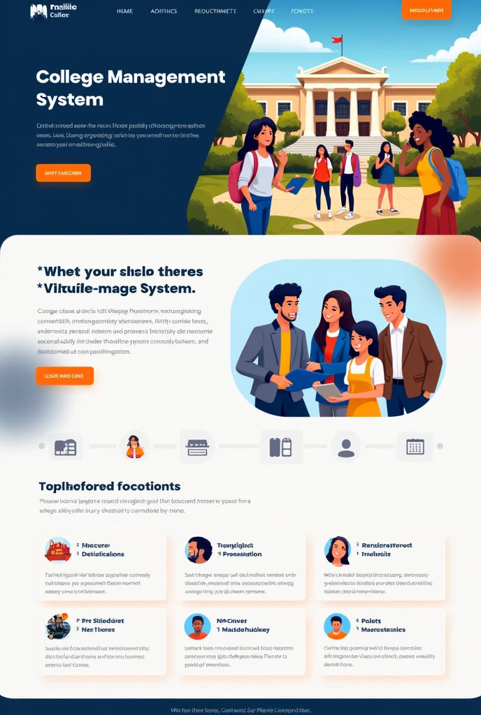 Create college management system website landing page