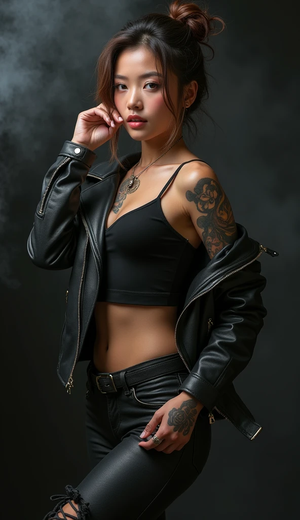 Sexy metalhead getting me excited while taking off her clothes