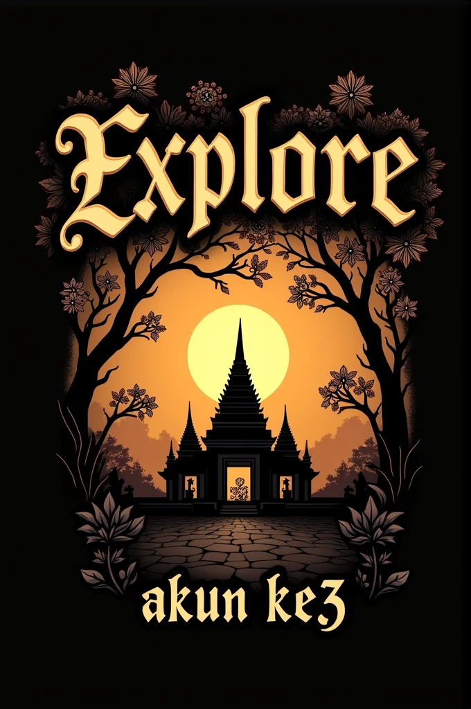 The 1:1 sized logo is themed on exorcism with a Javanese wayanh feel and says "Explore 55" and below it is written "akun ke3"