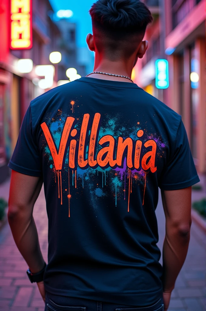 Create a t-shirt with the name villania