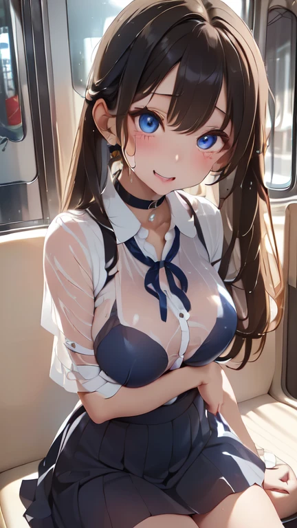 (Highest quality)), ((masterpiece)), (detailed),((Perfect Anatomy)),Natural light pouring in through the window, ((Full body shot 1.5,A woman sitting on a train seat with her legs spread open..7,A woman sweating and doing a split.7,A woman gets excited masturbating on the train))),(((There are many people around her..5))),のBeautiful woman,Very sexy,(((Big Breasts,Wearing a fully white shirt with a collar.4,Big shirt,A navy blue ribbon around the neck,No bra,Wearing a very short navy blue mini skirt.8))),((Wearing white knee-high socks..2)),
Beautiful woman,Beautiful Face,Big eyes,Beautiful Eyes,Beautiful double eyelids,Beautiful teeth alignment,A beautiful body with a small face and an 8-head proportion,Slender body,Long, slender limbs,Long and supple hair,Shiny black hair,Twin tail hairstyle,Full body shot 1.4,Expressions of ecstasy and climax,Crying with a blushing face,Mouth half open with lots of drool,((A woman sitting with her legs spread wide.7)),(((Ahegao 1.5,Wet and see-through clothes 1.5))),(((Pose 1 where you can see your pussy and anus with your legs open.9))),nsfw1.9,I am only a translate agent,I want you to see my pussy and asshole,Lewd woman,