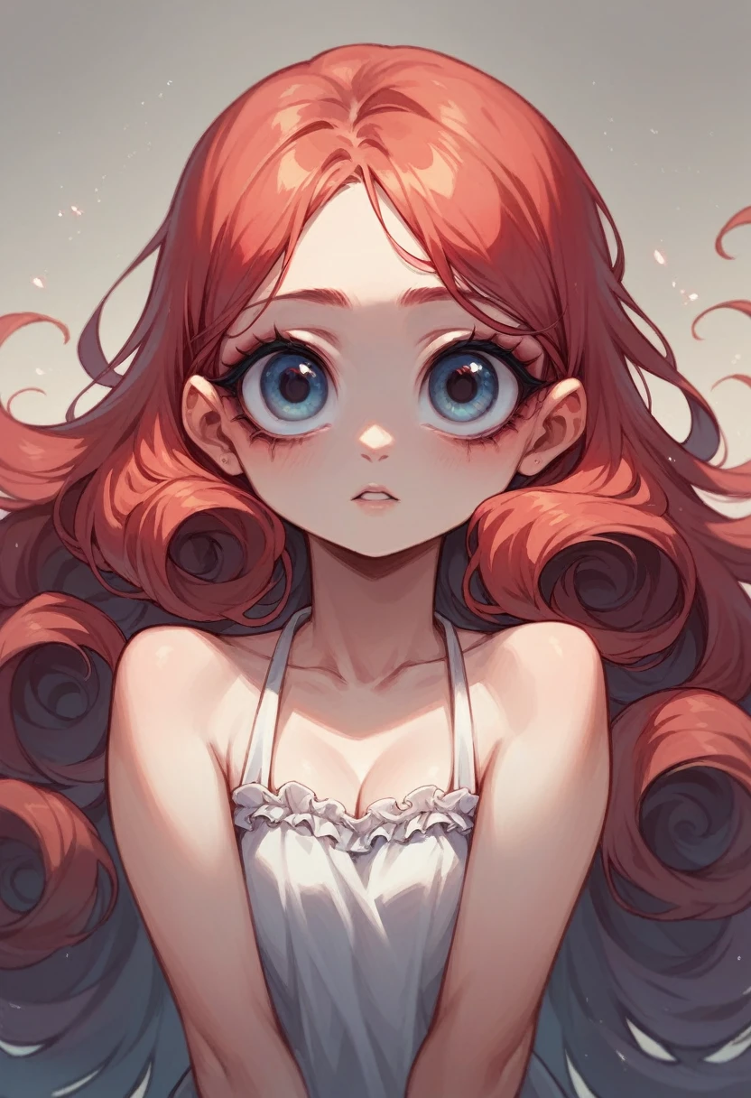 Red haired girl big eyes eyeliner