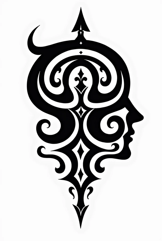 The psychology logo with tribal style. Make the psychology logo stand out clearly.. black and white color