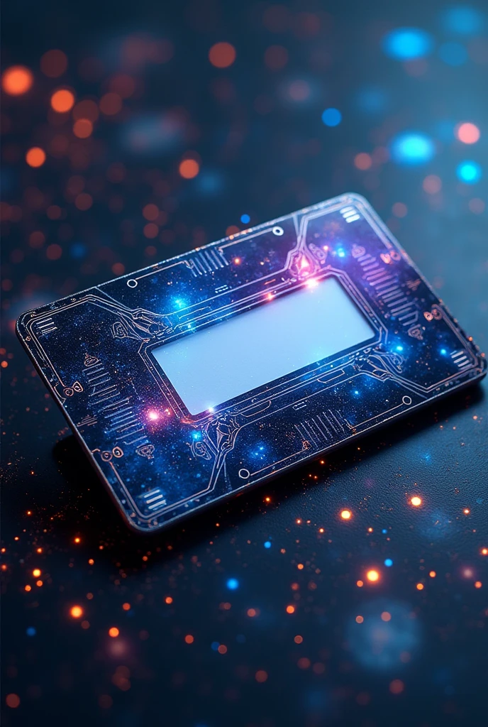 Card Name tag with robotics and galaxy theme