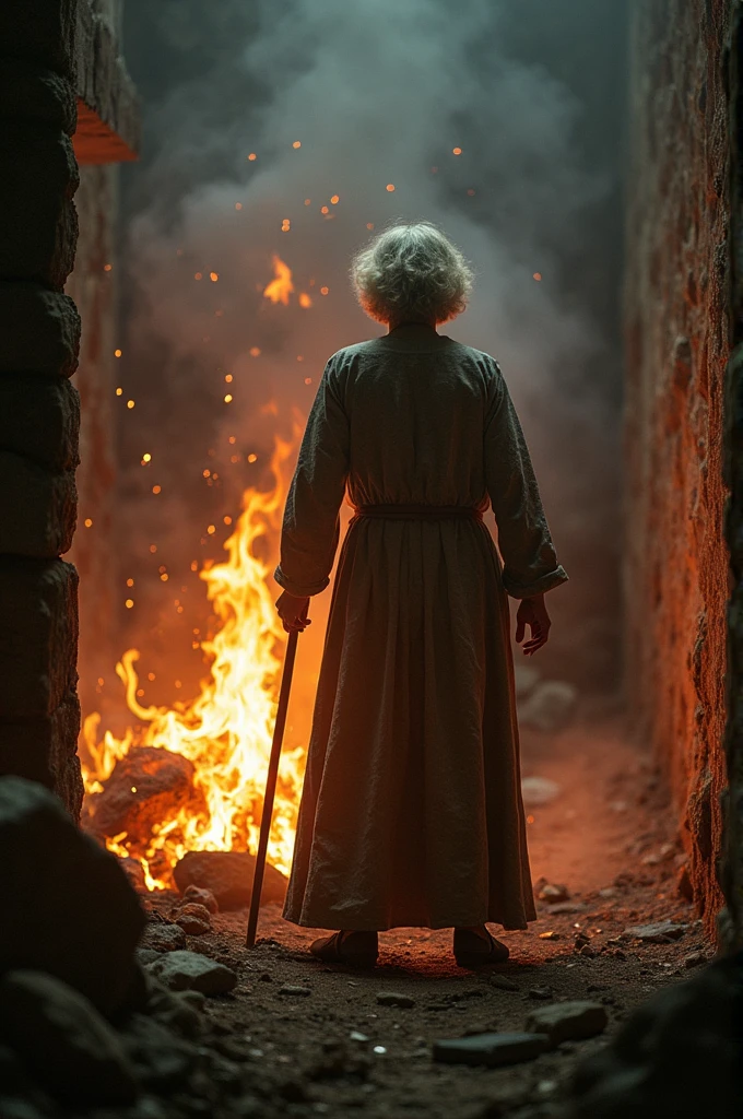 63-year-old woman breaking and destroying a religious cult