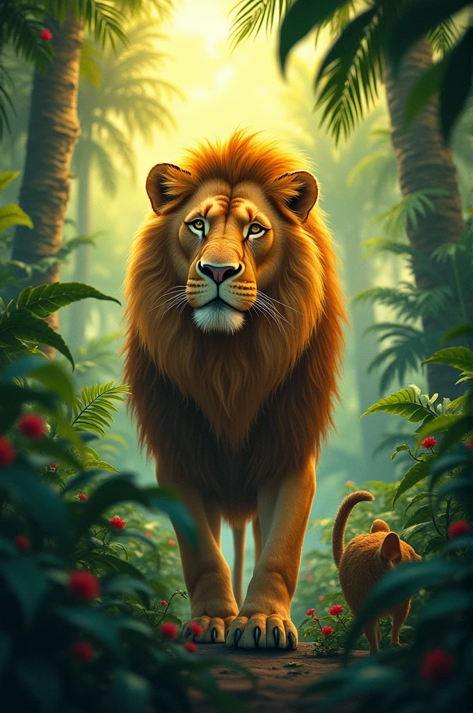 Once upon a time, Once upon a time, there was a lion in a jungle.. Sher apni taqat aur dabdabe ke liye jungle ka raja maana jata tha. There was also a small mouse living in that jungle..