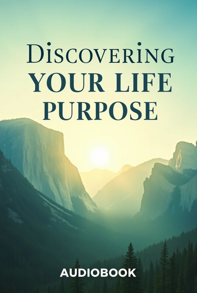 Create a visually appealing Pinterest pin with the title "Discovering Your Life Purpose" prominently displayed at the top. Use a serene and inspiring background, such as a sunrise over a mountain range or a peaceful forest path. Incorporate soft, uplifting colors like pastel blues, greens, and yellows to evoke a sense of calm and motivation.
At the bottom of the image, include the word "AUDIOBOOK" in a stylish, easy-to-read font. Ensure that the overall design is harmonious and encourages viewers to explore their life purpose through the audiobook. Feel free to adjust any elements to better suit your vision!




