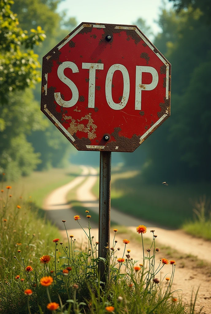 Road sign
Stop