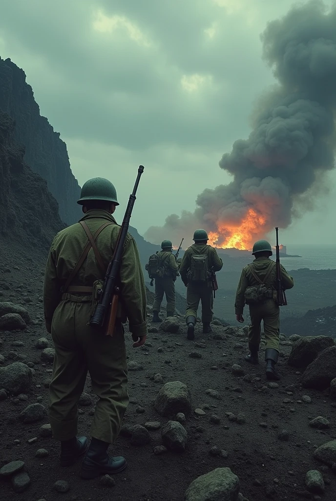 Japanese fighting on Iwo Jima

