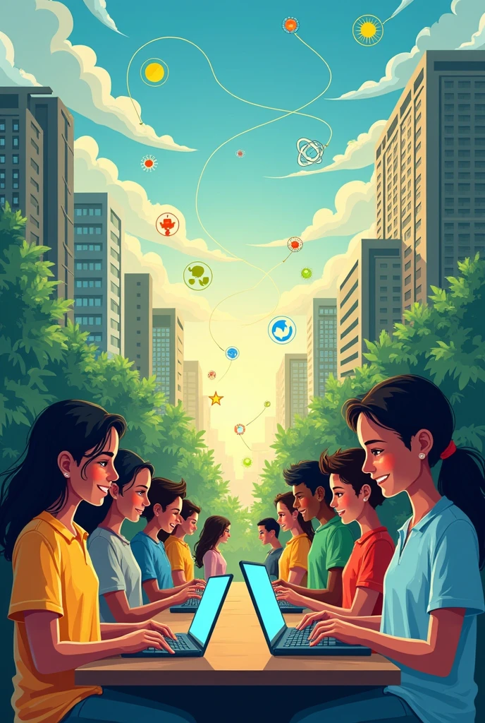 For a poster making contest. Make poster using the theme “ From Clicks to Progress: Youth Digital Pathways for Sustainable Development“