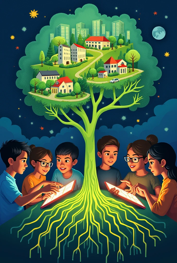 For a aymbolic poster making contest. Make a super symbolic poster using the theme “ From Clicks to Progress: Youth Digital Pathways for Sustainable Development“ Make it powerful