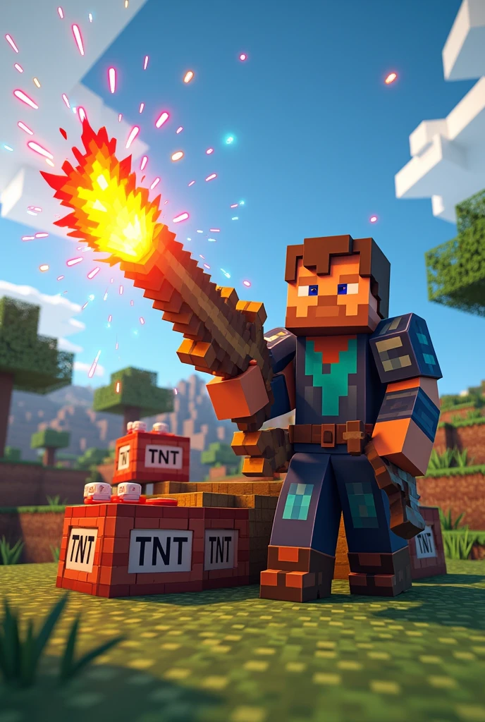 How to create flame cannon in minecraft