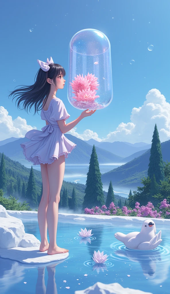 {{{{{3,318 trillion pixels high resolution, vivid filter, nsfw, A girl I thought was still very young showed her panting face and ample breasts so I gave her an aphrodisiac to make her look even sexier and her innocent appearance was tinted with a sexy aura, Realistic scenery and lovely nudity Japanese girl in a romantic Cylindrical crystal sparkling herbarium filled with flower oil, She's panting sleepy and pursing her lips just before accepting a cute kiss, unhooking her bra to reveal her nipples and full tits, thicken the lips look pretty, Her fluffy skin and curvy back, Boobs are fluffy and bouncy, Tits that get rounder bigger}}}}}, {{{{{detail of The panting face of a neat and cheerful girl loved by everyone, Her cute nipples and supple legs and romantic panting Inside a sparkling herbarium in female hormones oil depicted in detail, Trapping her in a cylindrical glittering herbarium and pouring in oils that remake her young and pretty and sexy, sideboob}}}}},{{{{{The hormones in the sparkling herbarium cause the innocent girl to change rapidly tits swelled up to huge gazongas form two beautiful mountains revealing a tight cleavage, It's too cute and innocent to see her go into her own world panting, All the sexiness that's amplified inside her makes her panting, Cuteness preserved forever shining in exchange for life from her, her beautiful slender underbust, slender curvy cute waistline, an lewd fetish for lips and necks and waistlines, her clearer nip line from underbust to hips, gloomy straight long ribbon twintails wig, thick vivid lips}}}}},{{Extremely detailed}},{{{{{heroine girl's Sexually unused body with pure and innocent aura}}}}}