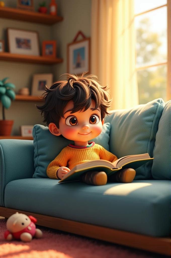High quality 8k of a boy named Stefcho who stays at home on the couch