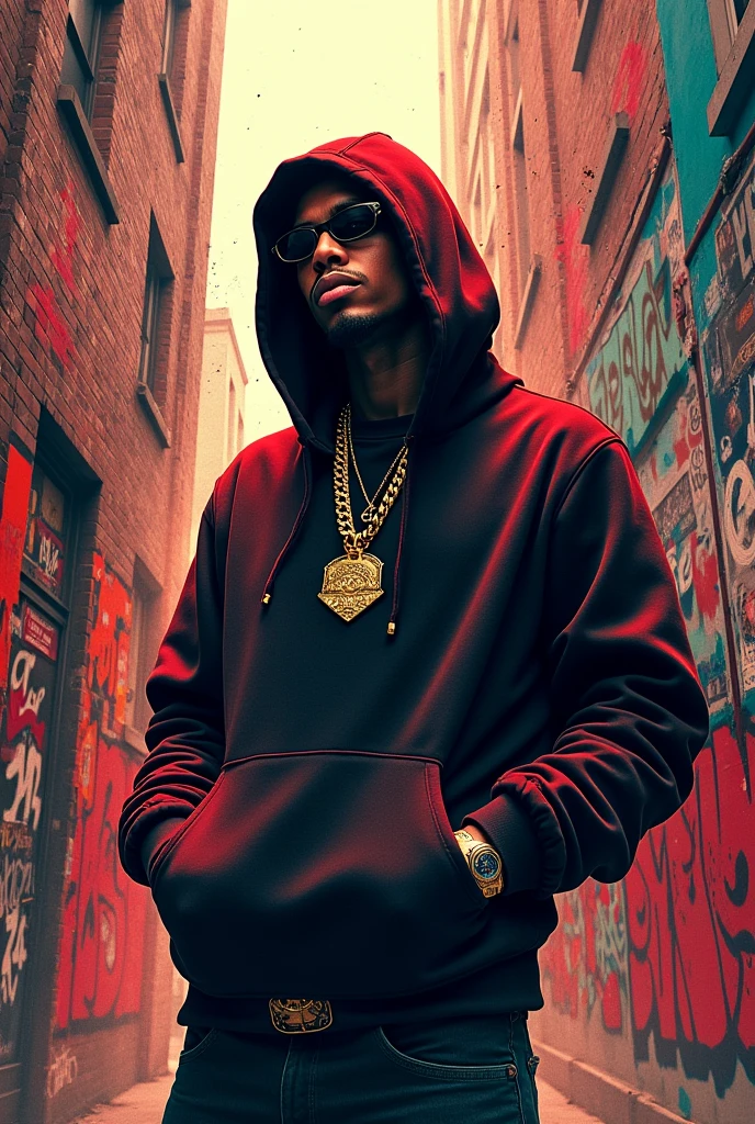 Cover art for an urban Rap theme with walls full of graffiti