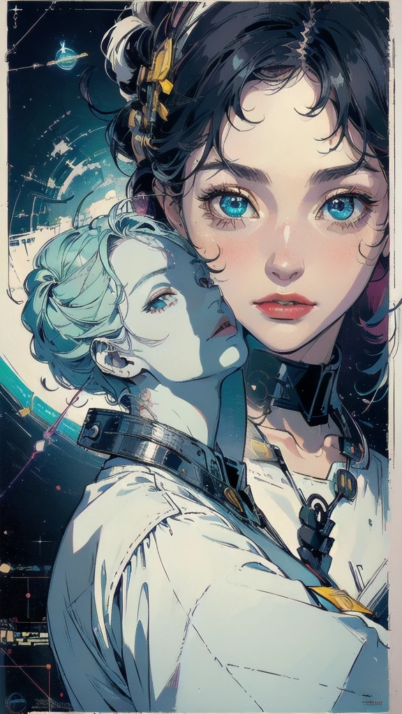 (((masterpiece, highest quality))),(((solo:1.2))),(((1girl:1.2))),32k wallpaper, very detailed, poster, vintage science fiction,(((((geometric cinematic movie poster))))), ((((bauhaus)))),(((abstract))),((((mid century modern)))),(((((portfolio))))),(((((Close-up))))),(((((bust up))))),((((more various angle)))),(((highlight))),((((heterochromia)))),(((complete. detailed face))),(((Extremely talented))),(((most complecated machine))),(((Overall colorfully))),((((((Absolutely gradation background)))))),(((orbital)))