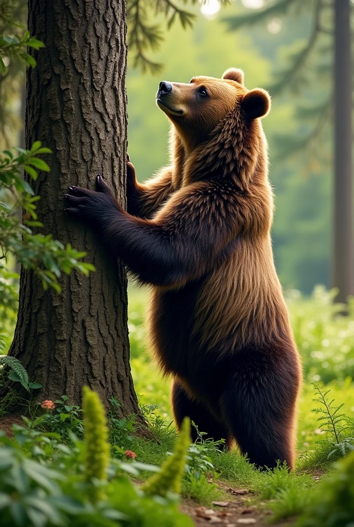 bear、wild、Standing tall and scratching