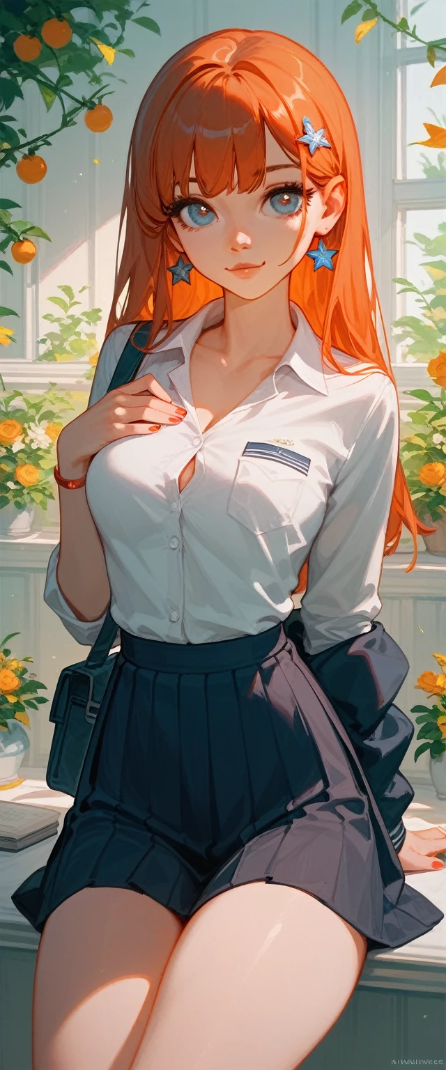 score_9_up, score_8_up, score_7_up, 1 girl, , Russian, schoolgirl, cute face, hot, medium thighs, (beautiful), (masterpiece), very aesthetic, best quality, expressive eyes, perfect face