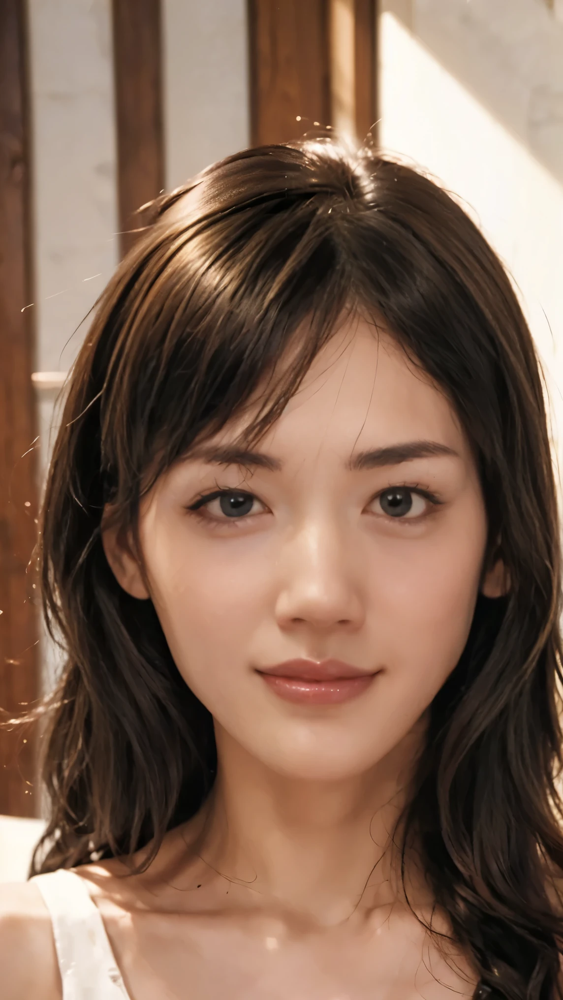 Memory correction:255, Everything modern:1.66, Cute Japanese Women Photos, smile, 20-year-old, Oil for straight, one-length hair＆Hair balm:1.55, (photo Realistic:1.4), (hyper Realistic:1.4), (Realistic:1.3), (Smoother lighting:1.05), (Improving the quality of cinema lighting:0.9), 32K, 1 person,20-year-oldの, Realistic lighting, Backlight, The light shines on your face, Ray Tracing, (Bright light:1.2), (Improvement of quality:1.4), (Highest quality Realistic textured skin:1.4), fine grain, Detailed face,(smile:0), (Emphasis on face close-up:1.3), (Enhances the beauty of skin texture:1.1),((Extremely precise and accurate anatomy:1.0)), (Enhances the beauty of skin texture:1.1), Clean and glowing skin, mesh, thin:1.2, (Realistic:1.3), Realisticなライティング, (Smoother lighting:1.05), 32K, One Japanese woman, fine grain, Detailed face, (Film Grain:1.1),(Accentuates body lines:1.1), High resolution, Natural look, Kind eyes, Improves hair quality, Delicate light and shadow, Transparent muscles, Graceful pose, Beautiful Eyes, Sharp details, Soft light reflection, Beautiful contours, Delicate skin tone, Fine hair texture,Cute Japanese Women Photos,