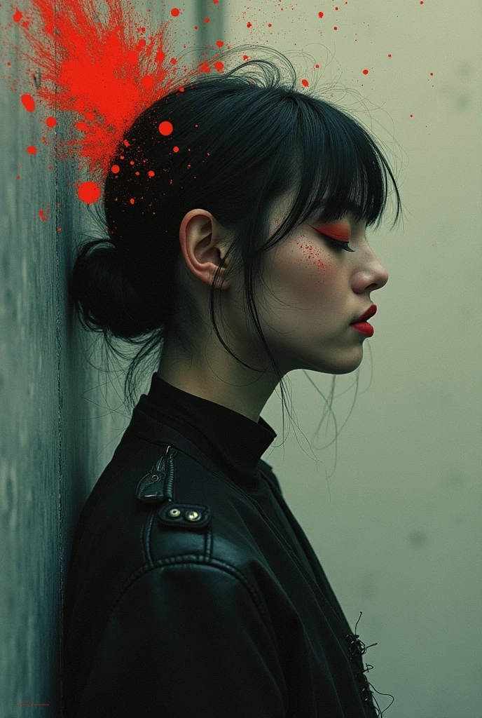 concept art, abstraction, 1girl, cinematic photo (style by Klaus Frahm)