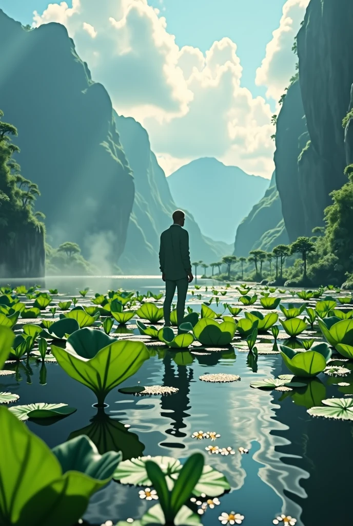 _Water taro_ Scenery Dreamlike art, masterpiece, Sharp male focus