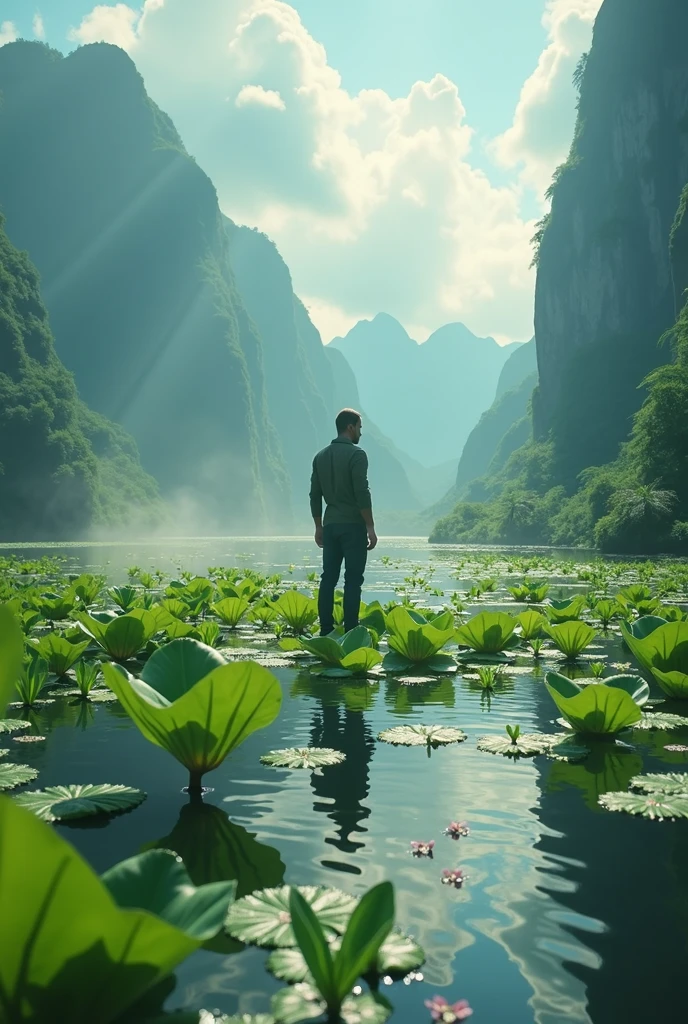 _Water taro_ Scenery Dreamlike art, masterpiece, Sharp male focus