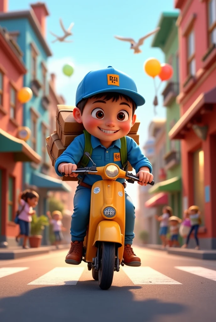 Pixar-style delivery guy