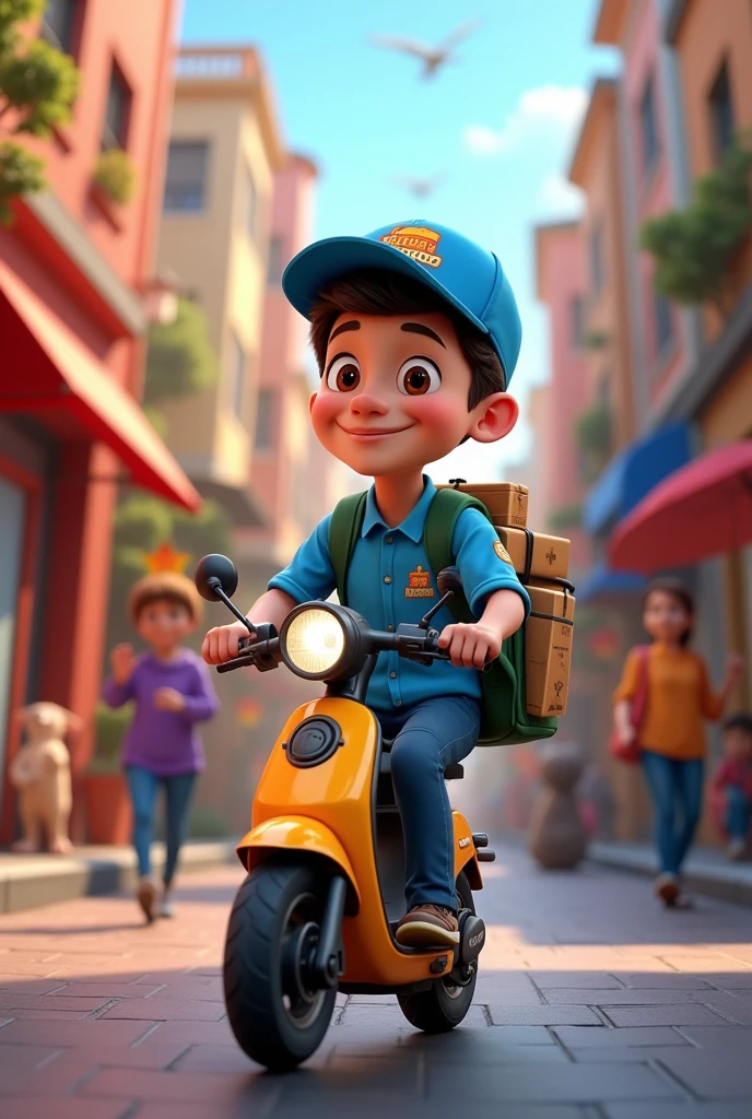 Pixar-style delivery guy