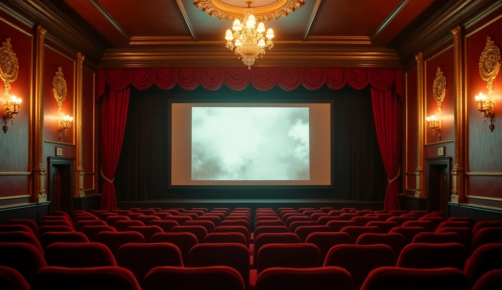 Old cinema、The screen is in the middle、Showa