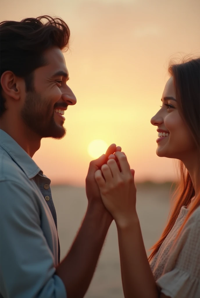 Rishi smiles, understanding her unspoken desire for a bigger world.
A close-up of their hands, almost touching, as if a silent promise is being made.