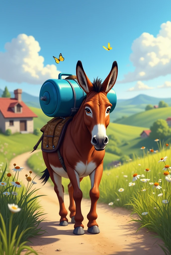 Donkey care the blue gas cylinder 