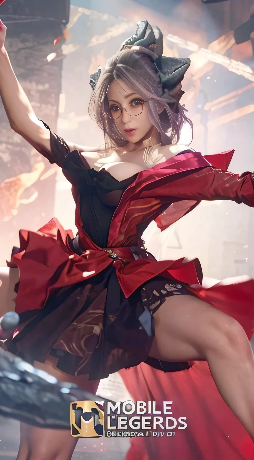 Dungeon and Dragon、caves、Dungeon、 A Necromancer、natta、Dark style、Succubus、Devil's Daughter、Bat Wings,(((Demon Hornlack-rimmed round glasses))))、(((Colossal tits)))、(Devil's Tail),(Woman lying on bed)1 girl, Silver hair, striated hair, Bangs, Blunt bangs, Long hair, Pink hair, aqua eyes, longeyelashes, Purple eyes, makeup, Smile, Parted lips, Realism, Verism, surrealism, depth of fields, One-person viewpoint, retinas, masutepiece, ccurate, Anatomically correct, Textured skin,(Coarse short sweater)Floats off the shoulders、off shoulderlack tight skirt((Full Body Angle))、stick out buttocks)、(shapely breasts,)、((sexypose)))、(camel's toe), tongue、Vaginal orchids、Runny Vaginal Discharge、Blowing tide、Very beautiful breasts、Grasp your breasts with both hands、sexual excitement、 Expressions、shinny skin。realisitic、(Kpop Idol)、Medium Hair、(Pink blush)、(illuminating)、(solo)、dynamicposes、((erectile nipple))、(Puffy eyes:1.2)、 (Slim legs)、erotick