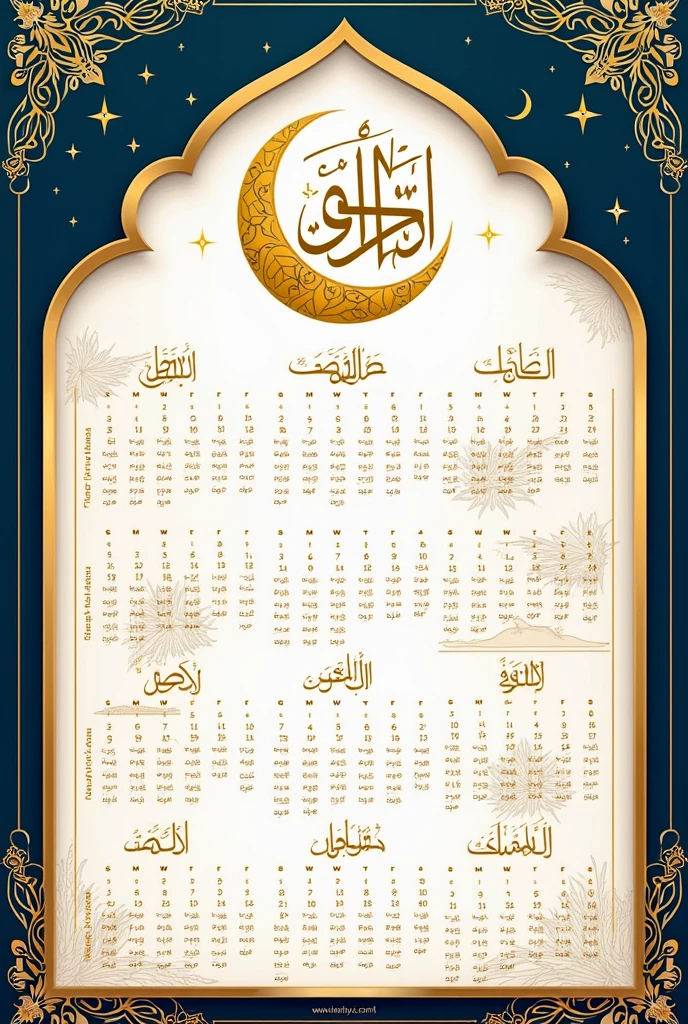 Make a calendar showing 11th and 12th date and name its month Rabi ul Awal