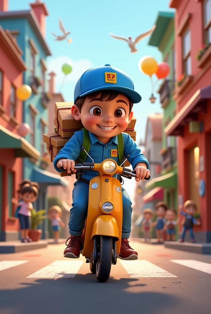 Pixar-style delivery guy