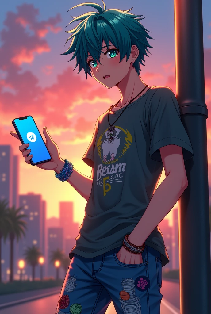 Make a anime boy photo of telegram 