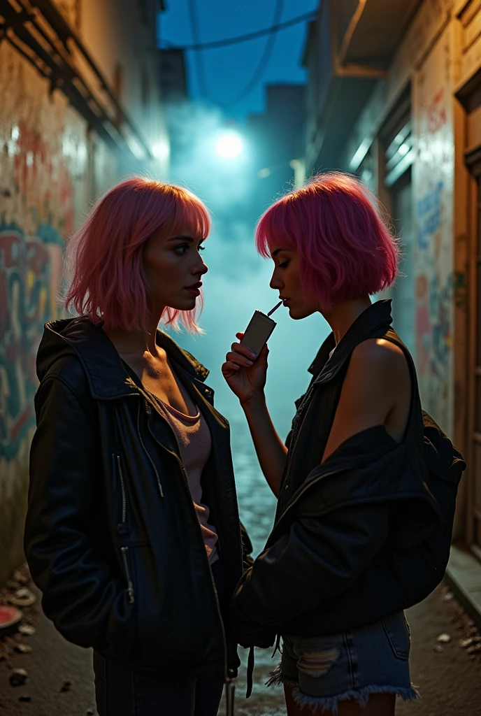 a friend influencing her friend to smoke