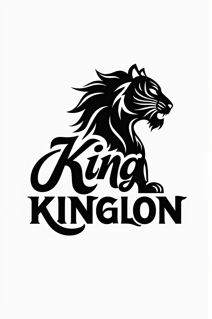 Creer un logo en noir et blanc en form tigue sous le non king bblon