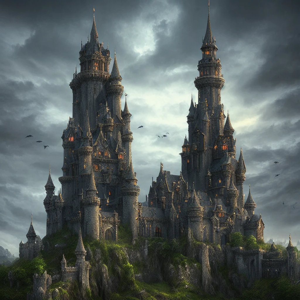 Dark fantasy,Ancient castle,gothic