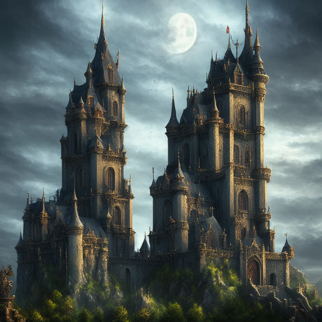Dark fantasy,Ancient castle,gothic