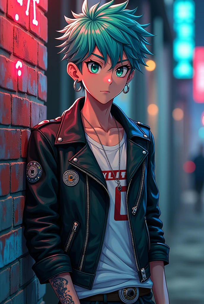 Anime boy with a punk undercut hairstyle