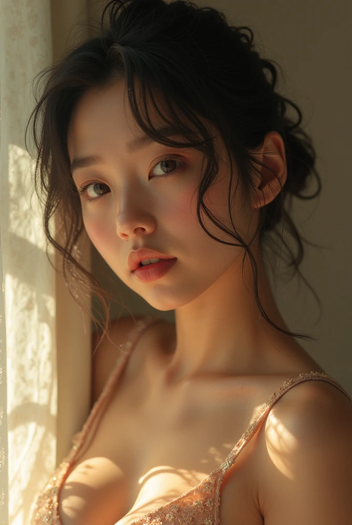{{{{{3,318 trillion pixels high resolution, vivid filter, nsfw, A girl I thought was still very young showed her panting face and ample breasts so I gave her an aphrodisiac to make her look even sexier and her innocent appearance was tinted with a sexy aura, Realistic scenery and lovely nudity Japanese girl in a romantic Cylindrical crystal sparkling herbarium filled with flower oil, She's drastically panting, unhooking her bra to reveal her nipples and full tits, thicken the lips look pretty, Her fluffy skin and curvy back, Boobs are fluffy and bouncy, Tits that get rounder bigger}}}}}, {{{{{detail of The panting face of a neat and cheerful girl loved by everyone, Her cute supple legs and romantic panting Inside a sparkling herbarium in female hormones oil depicted in detail, in detail her cute bra hook, Trapping her in a cylindrical glittering herbarium and pouring in oils that remake her young and pretty and sexy, The young girl turns sexy as she kneels and moans and turns into the female hormones that run through her body, The bulge in the side of the breast is too cute, sideboob}}}}},{{{{{The hormones in the sparkling herbarium cause the innocent girl to change rapidly tits swelled up to huge gazongas form two beautiful mountains revealing a tight cleavage, It's too cute and innocent to see her go into her own world panting, All the sexiness that's amplified inside her makes her panting, Cuteness preserved forever shining in exchange for life from her, her beautiful slender underbust, slender curvy cute waistline, an lewd fetish for lips and necks and waistlines, her clearer nip line from underbust to hips, gloomy straight wig, thick vivid lips}}}}},{{Extremely detailed}},{{{{{heroine girl's Sexually unused body with pure and innocent aura}}}}}